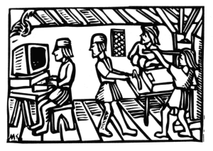 Donald Knuth, Digital Typography, Slide 0, Kyoto Prize 1996; click for a larger version (188 kB).